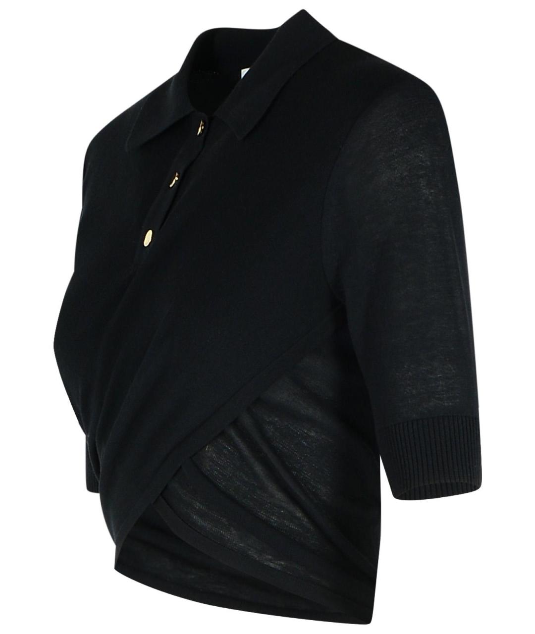 SPORTMAX Черная хлопковая футболка, фото 2