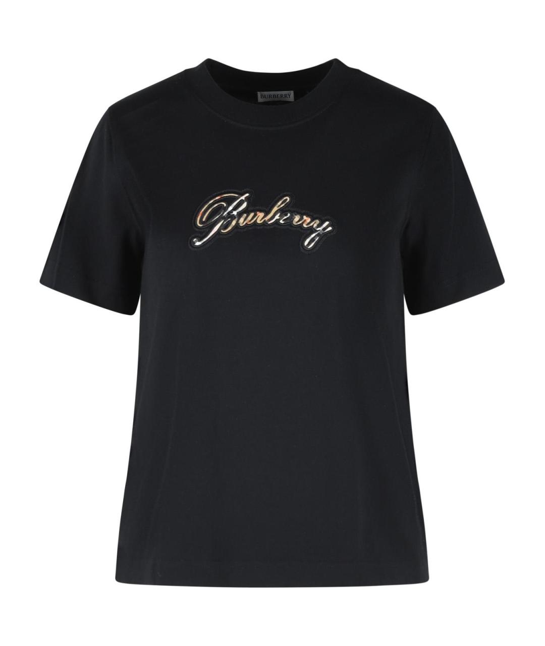 BURBERRY Черная хлопковая футболка, фото 1