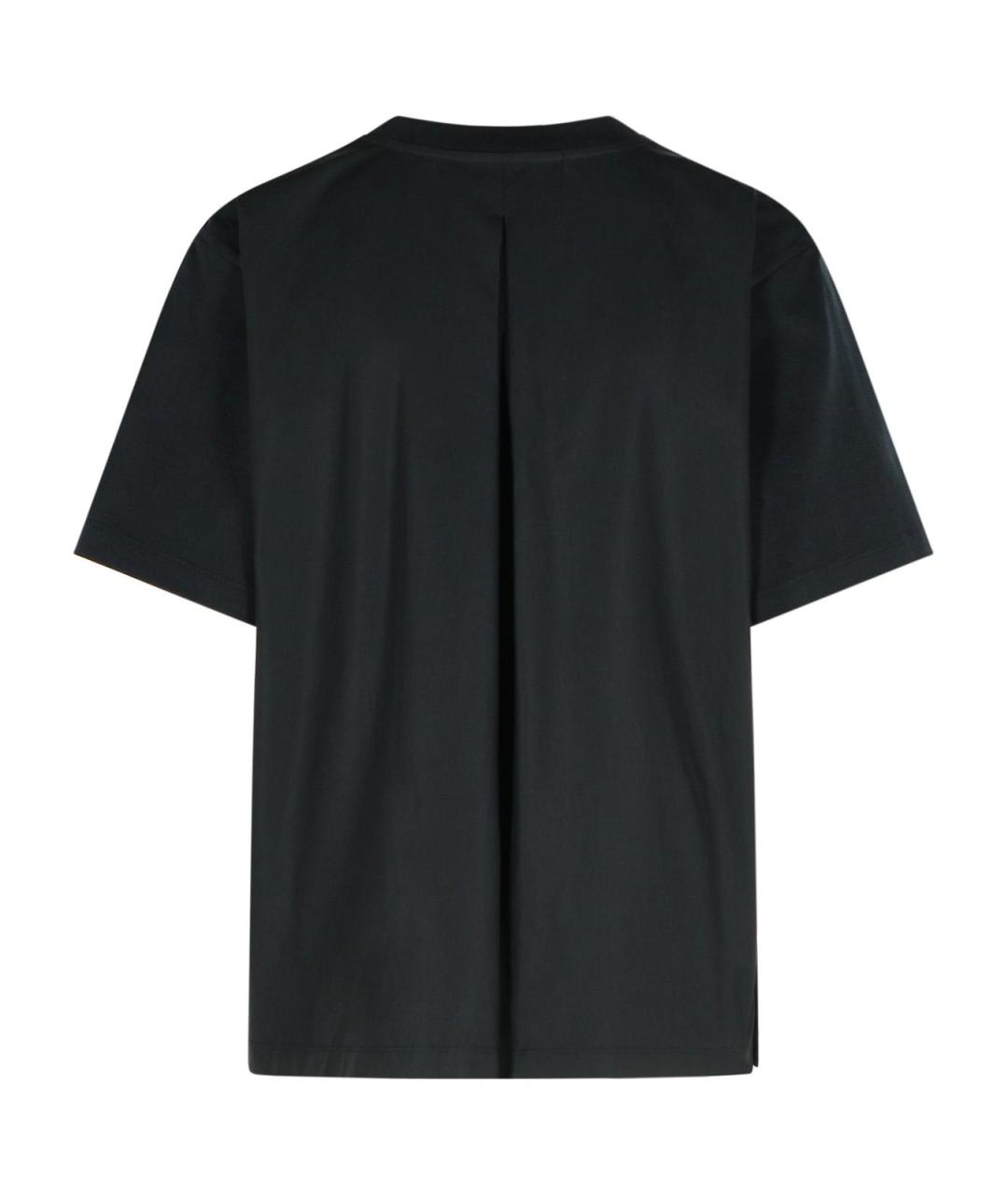 MONCLER Черная хлопковая футболка, фото 3