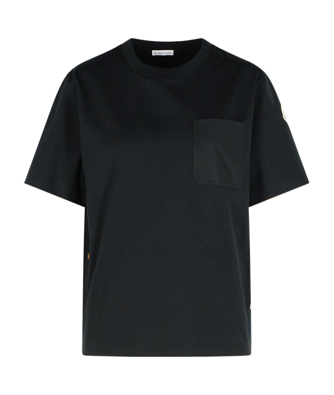 MONCLER Черная хлопковая футболка, фото 1