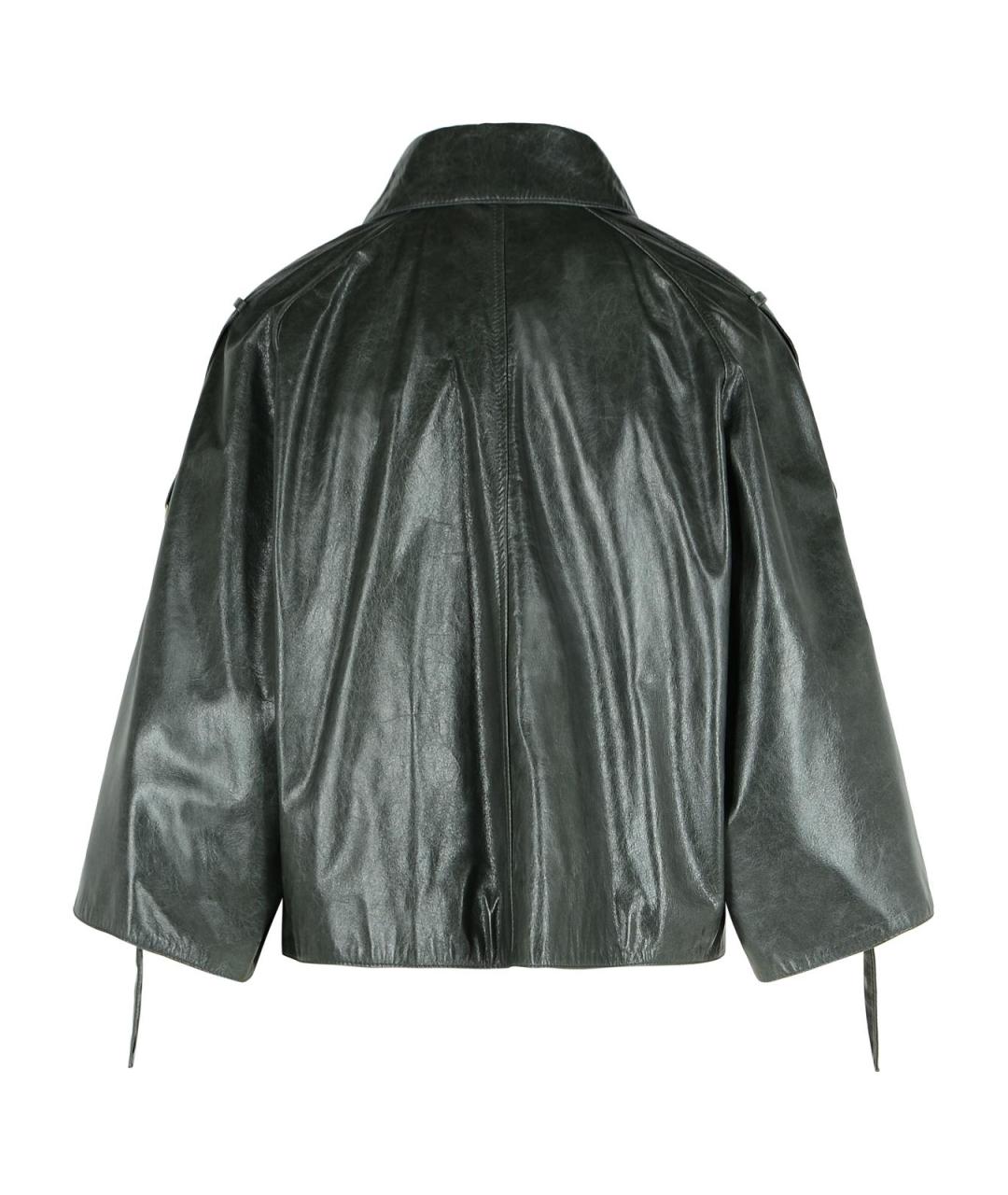 MAX MARA Серая кожаная куртка, фото 3