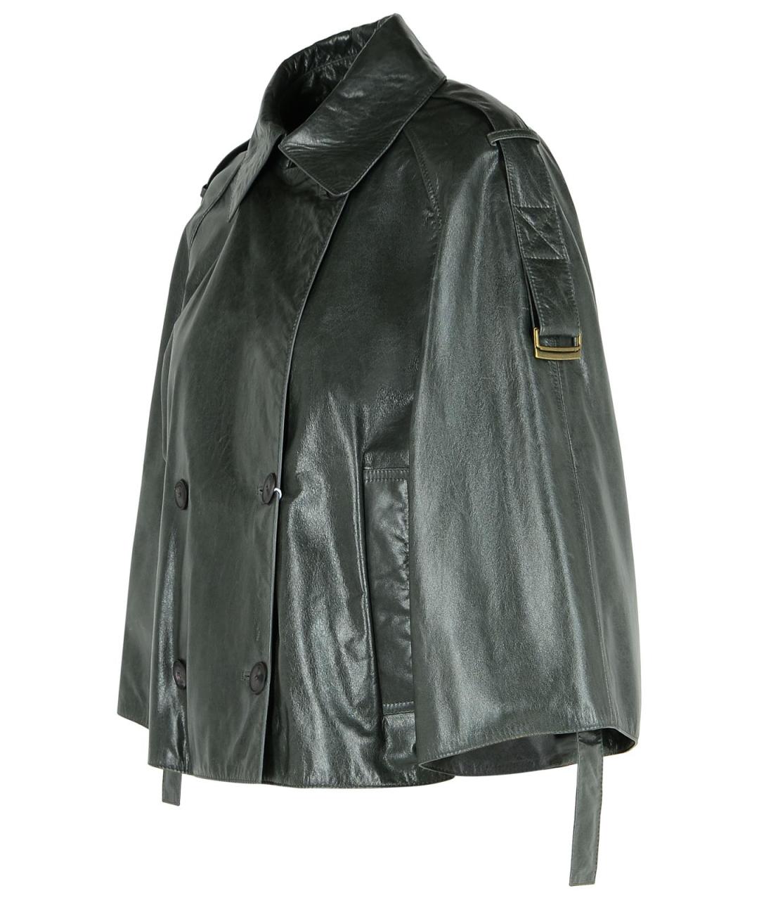 MAX MARA Серая кожаная куртка, фото 2