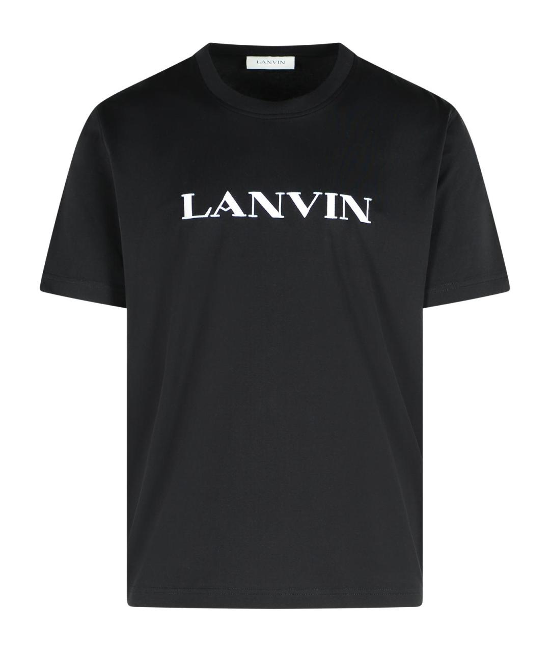 LANVIN Черная хлопковая футболка, фото 1