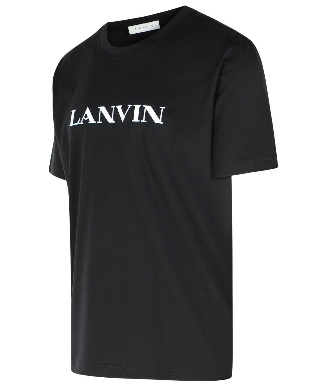 LANVIN Черная хлопковая футболка, фото 2