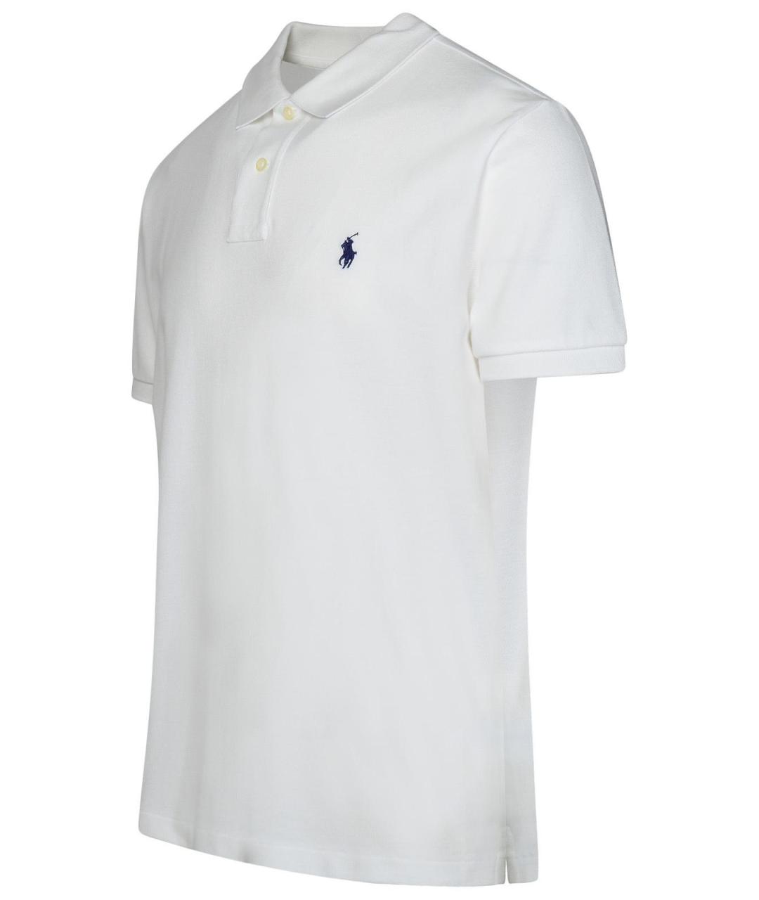 POLO RALPH LAUREN Белое хлопковое поло с коротким рукавом, фото 2