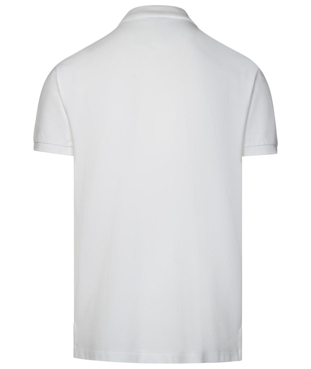 POLO RALPH LAUREN Белое хлопковое поло с коротким рукавом, фото 3