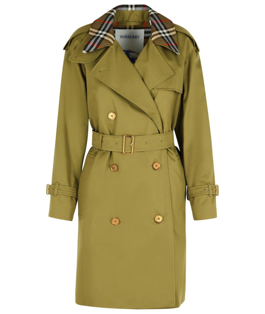 BURBERRY Зеленый хлопковый тренч/плащ, фото 1