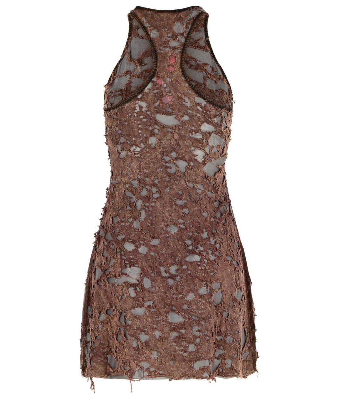 DIESEL Коричневое хлопковое повседневное платье, фото 3