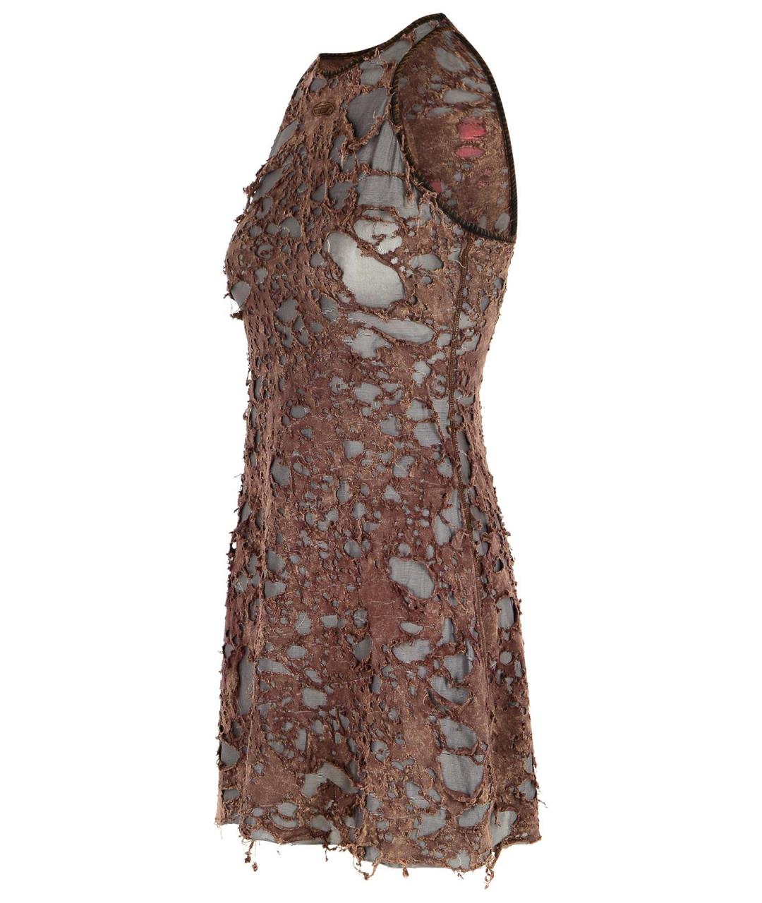 DIESEL Коричневое хлопковое повседневное платье, фото 2