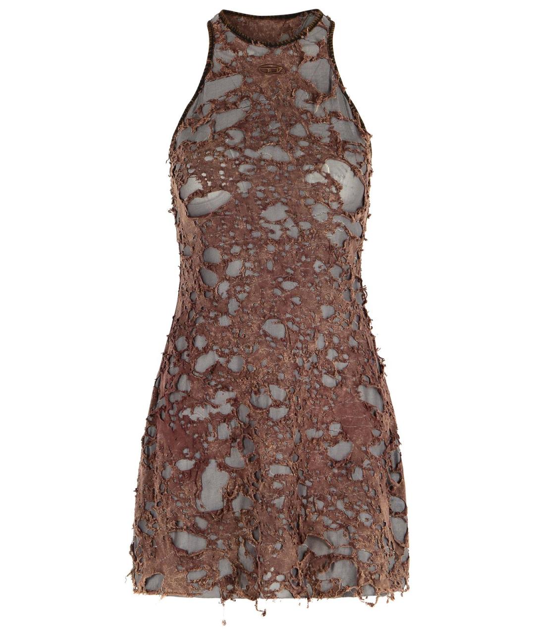 DIESEL Коричневое хлопковое повседневное платье, фото 1