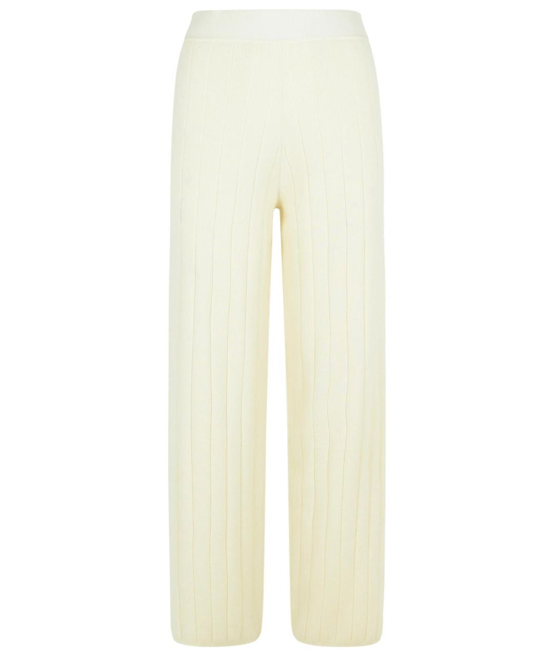 MAX MARA Белые кашемировые прямые брюки, фото 1