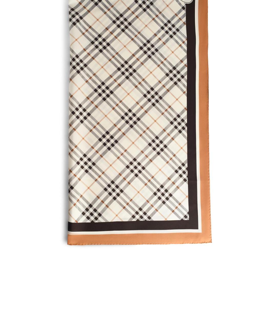 BURBERRY Белый шелковый шарф, фото 2