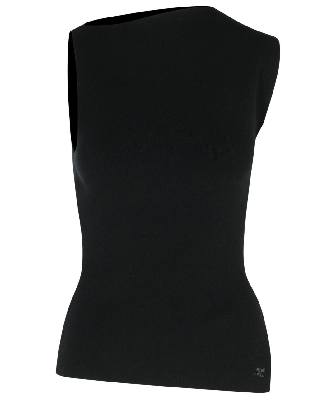 COURREGES Черная вискозная майка, фото 1