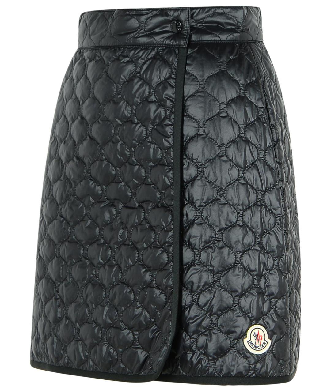 MONCLER Черная полиамидовая юбка мини, фото 2