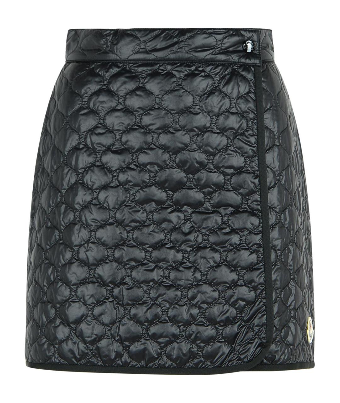 MONCLER Черная полиамидовая юбка мини, фото 1