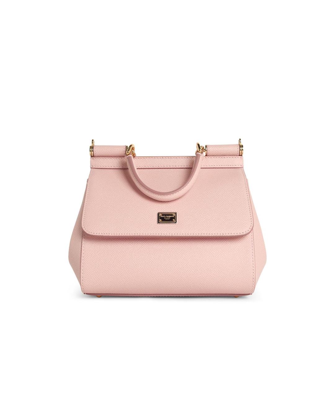 DOLCE&GABBANA Розовая кожаная сумка тоут, фото 4