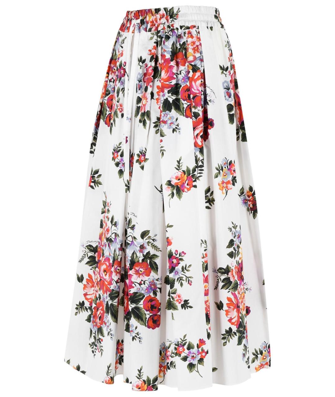 DOLCE&GABBANA Белая хлопковая юбка миди, фото 2