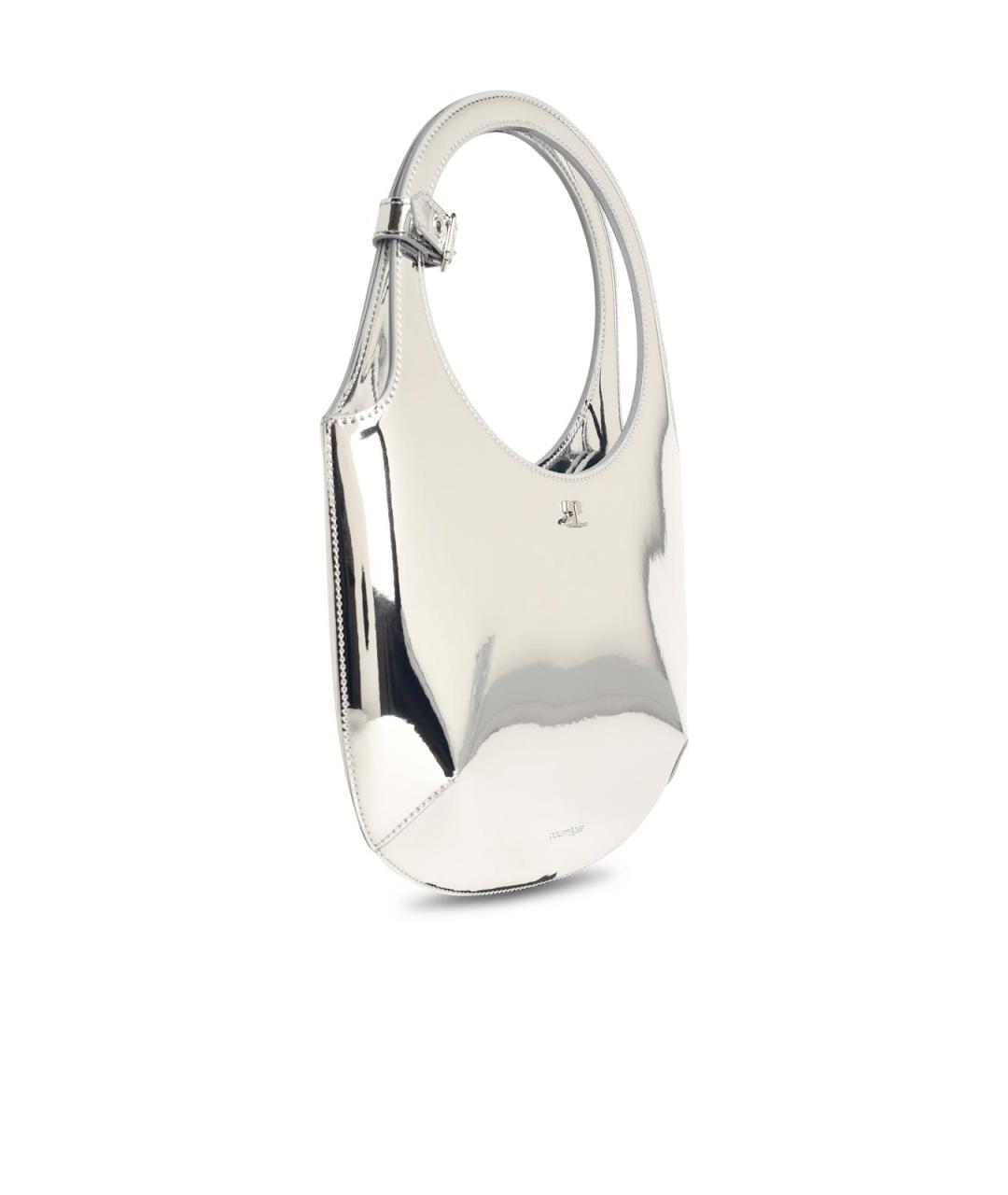 COURREGES Серебряная сумка с короткими ручками из искусственной кожи, фото 2