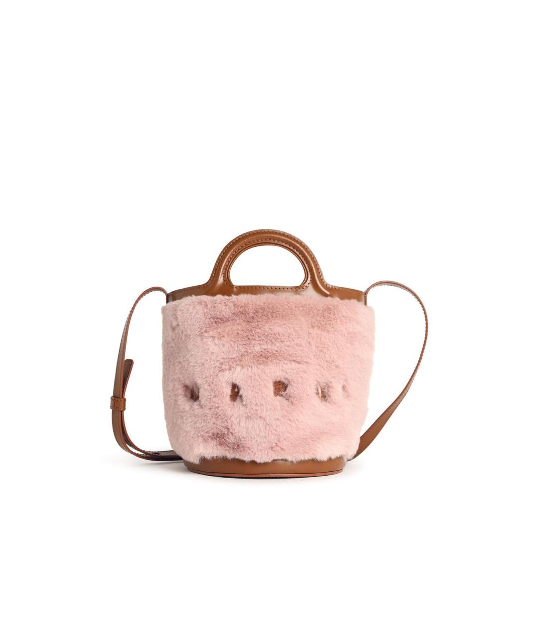 MARNI Розовая синтетическая сумка тоут, фото 1