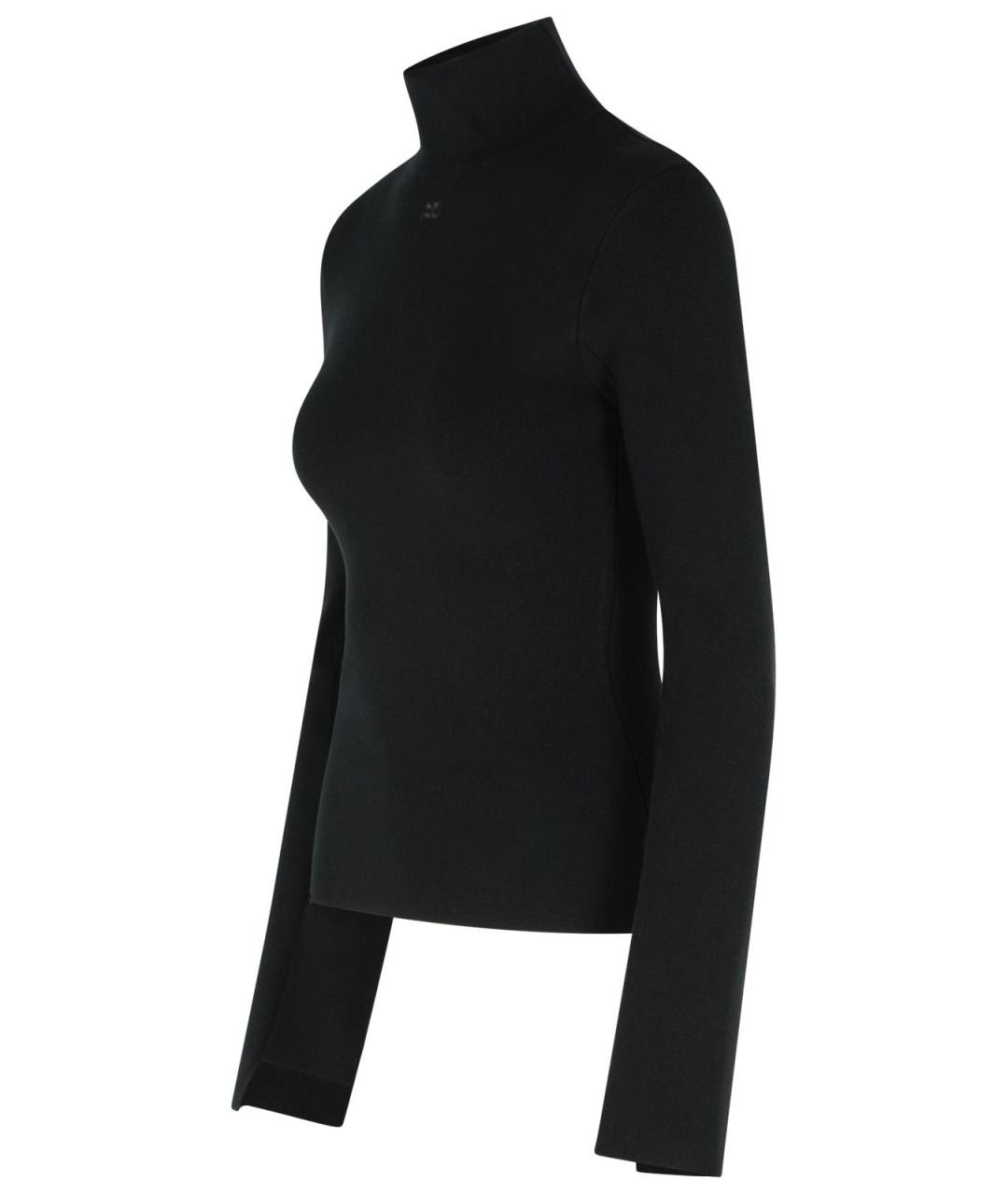 COURREGES Черная вискозная водолазка, фото 2