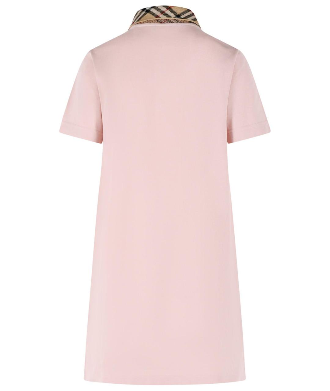 BURBERRY Розовое хлопковое повседневное платье, фото 3