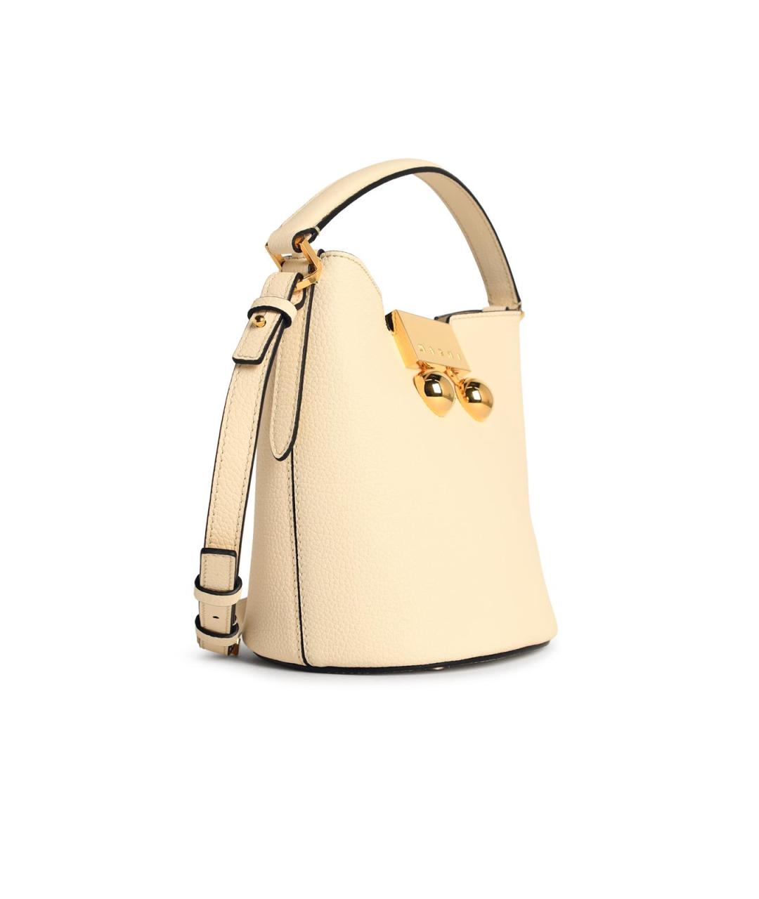 MARNI Белая кожаная сумка с короткими ручками, фото 2