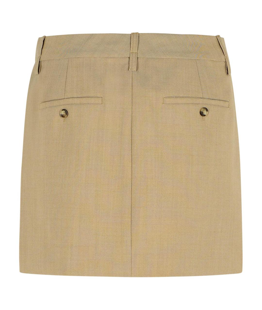 SPORTMAX Коричневая шерстяная юбка мини, фото 3