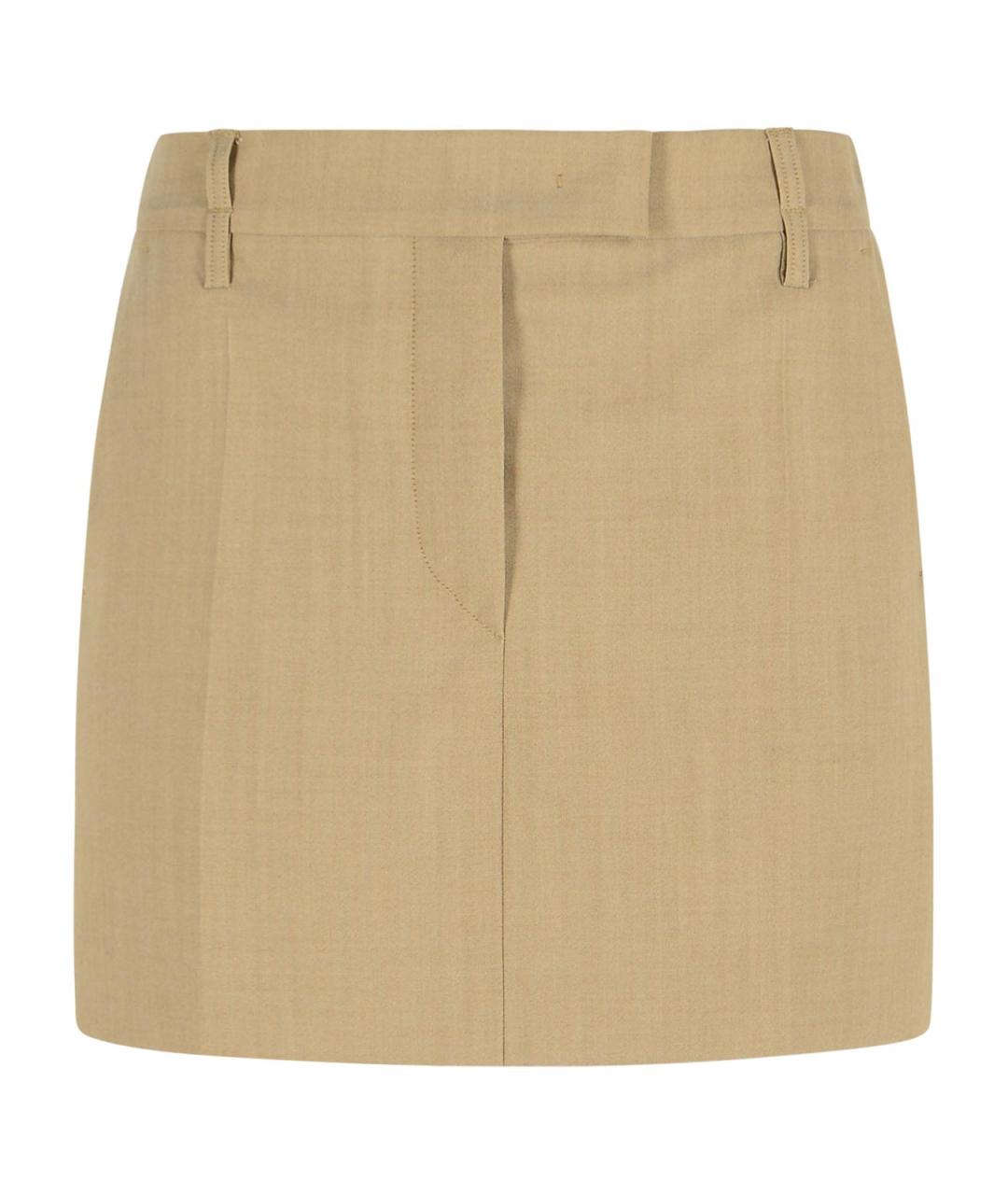 SPORTMAX Коричневая шерстяная юбка мини, фото 1