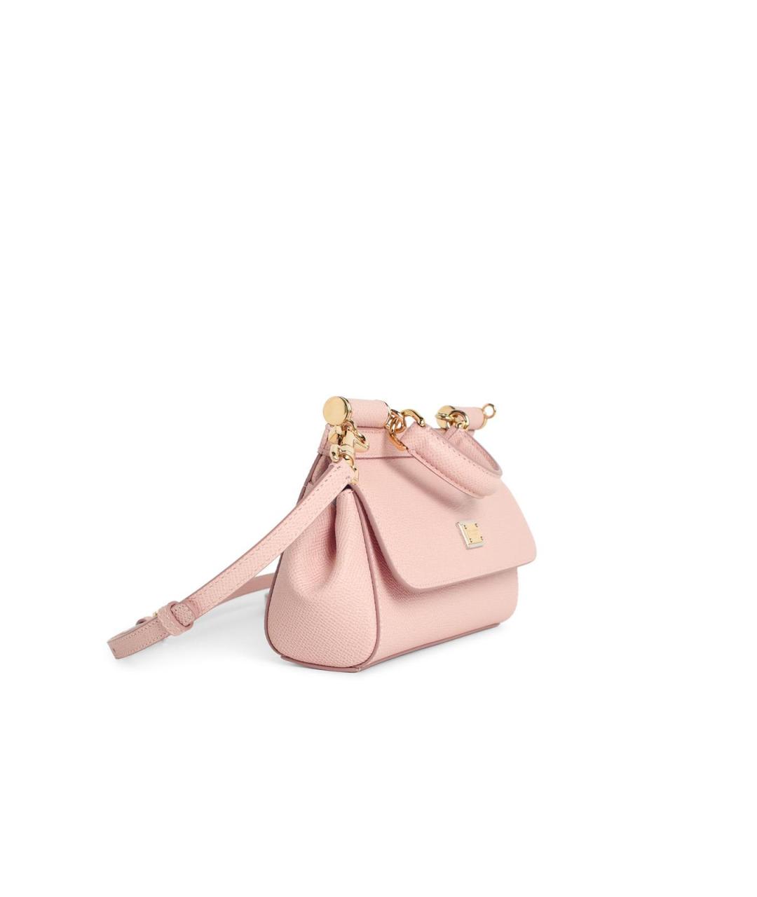 DOLCE&GABBANA Розовая кожаная сумка через плечо, фото 2