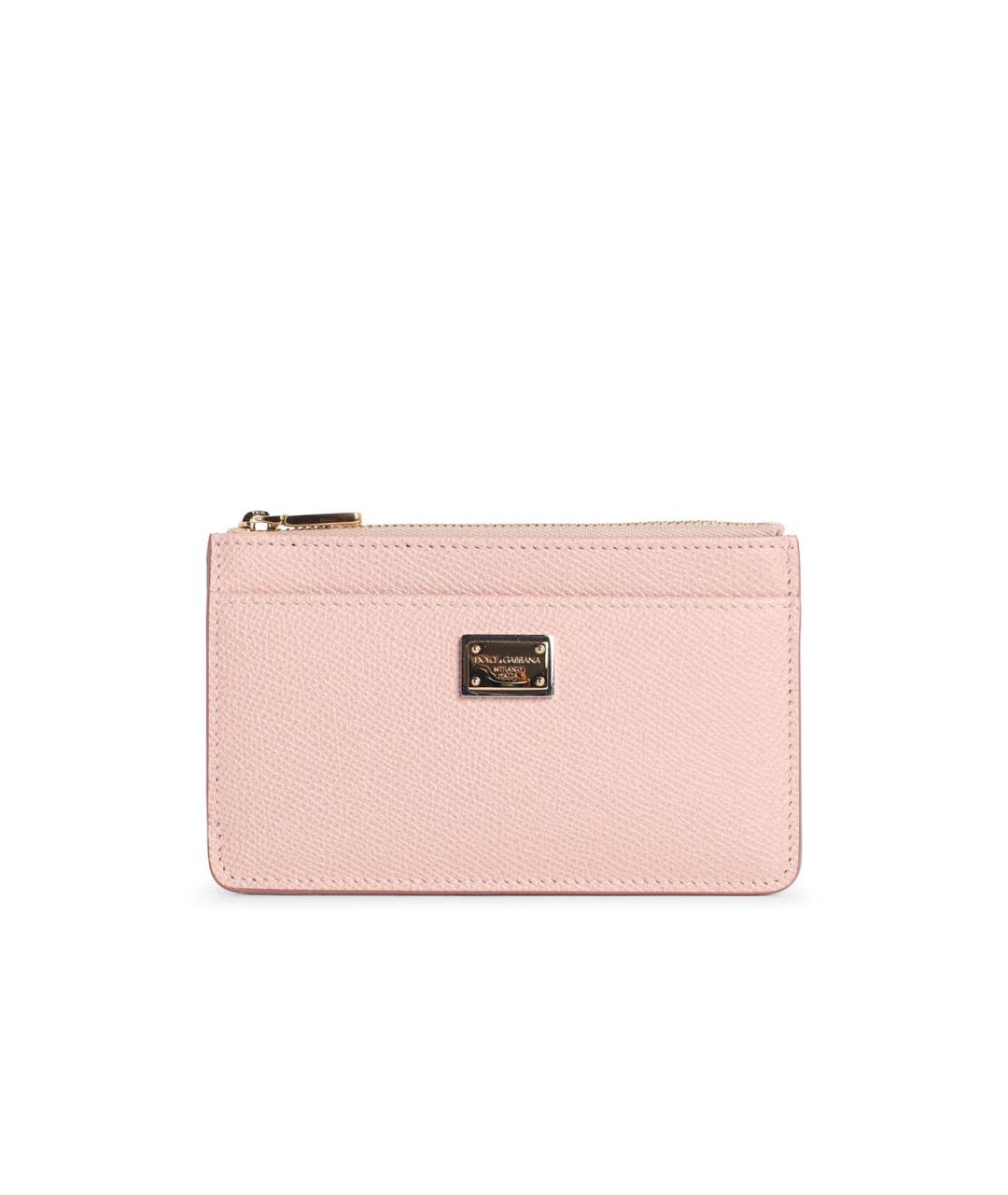 DOLCE&GABBANA Розовый кожаный кошелек, фото 1