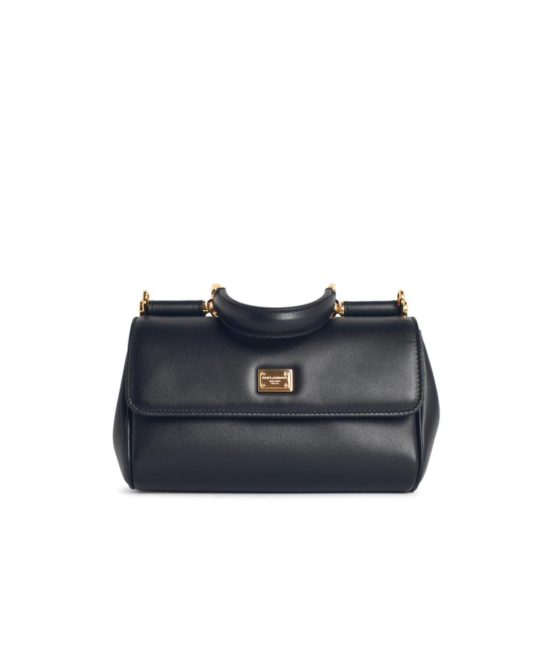 DOLCE&GABBANA Черная кожаная сумка с короткими ручками, фото 1