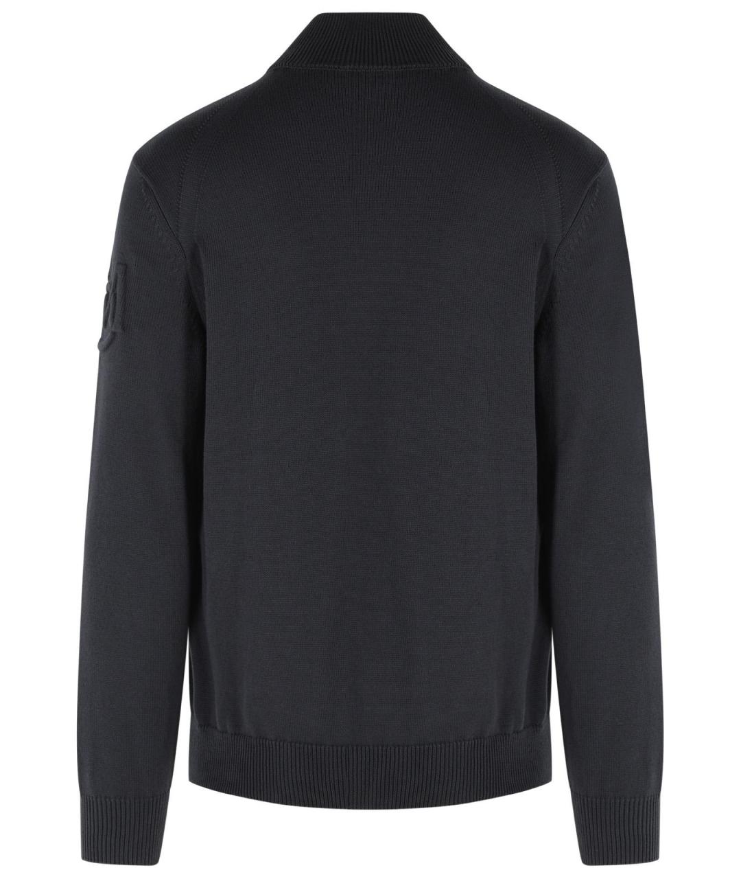 MONCLER Темно-синий полиэстеровый кардиган, фото 3