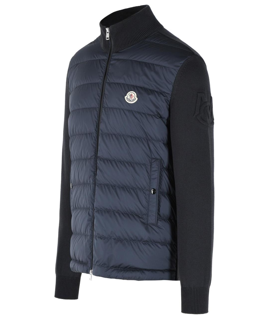 MONCLER Темно-синий полиэстеровый кардиган, фото 2