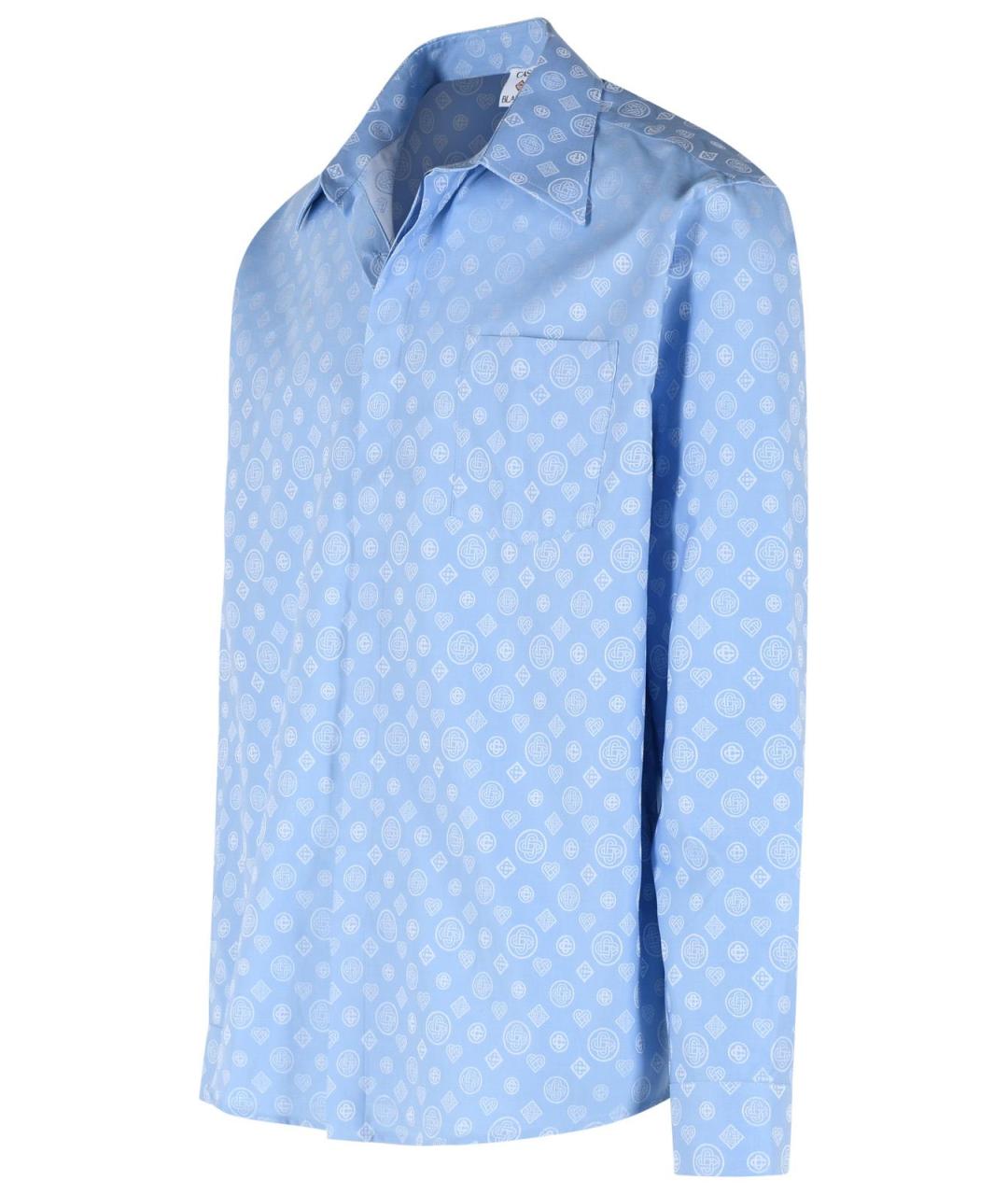 CASABLANCA Голубая шелковая кэжуал рубашка, фото 2