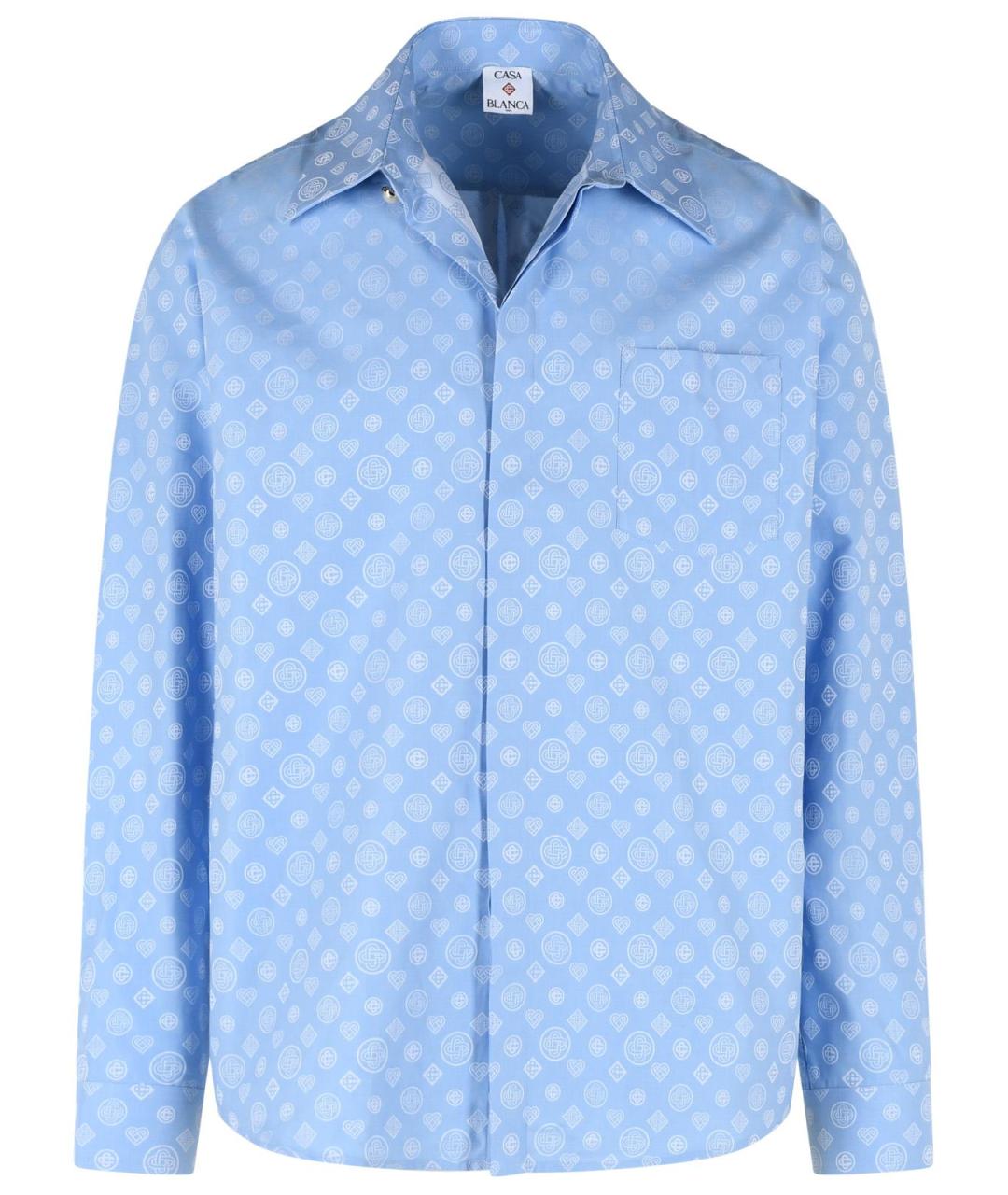 CASABLANCA Голубая шелковая кэжуал рубашка, фото 1