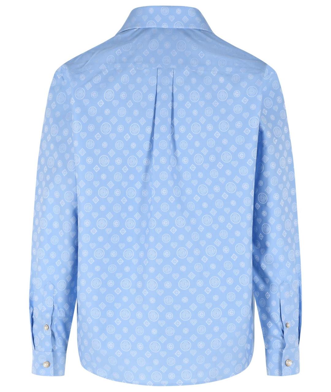 CASABLANCA Голубая шелковая кэжуал рубашка, фото 3