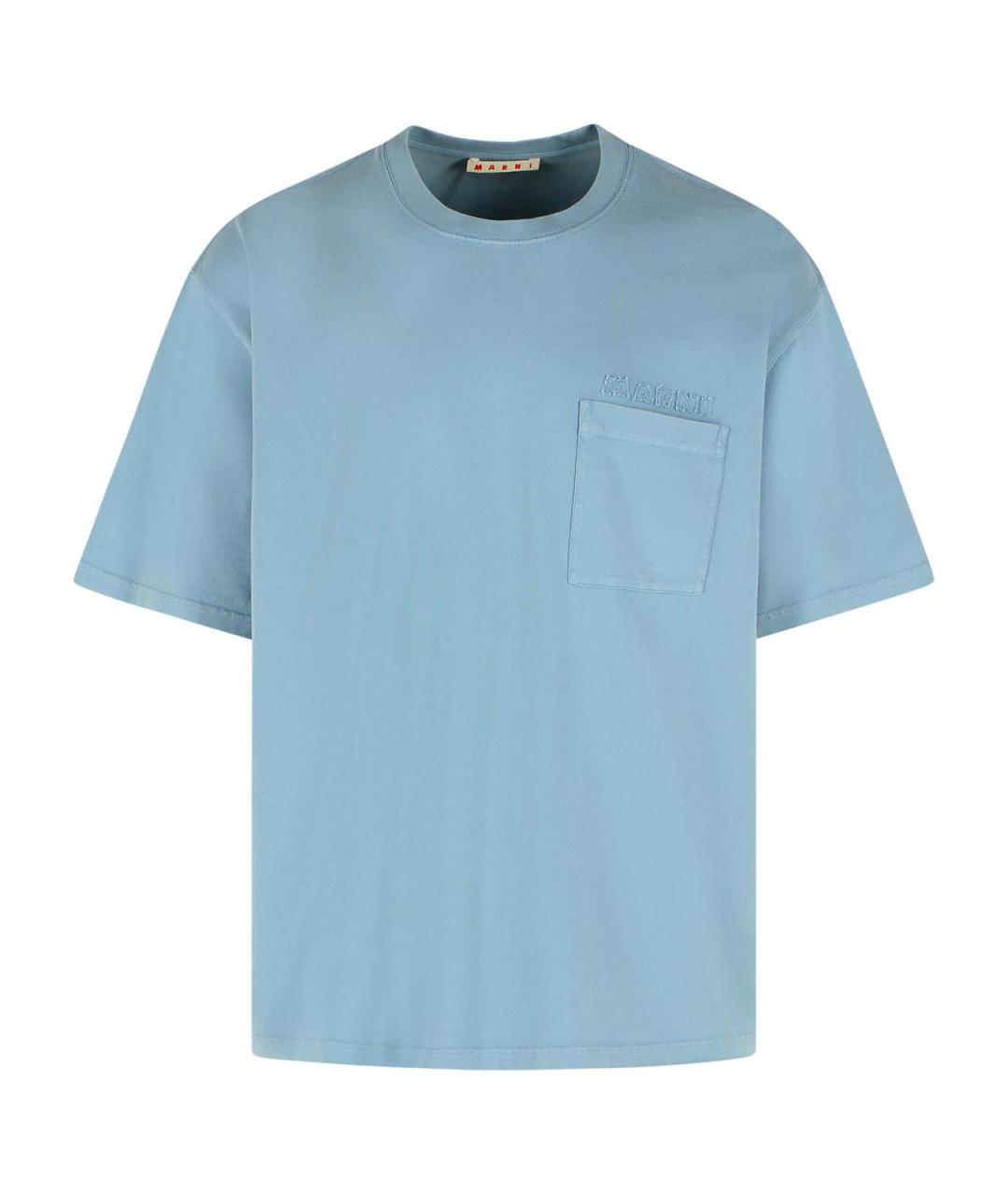 MARNI Голубая хлопковая футболка, фото 1