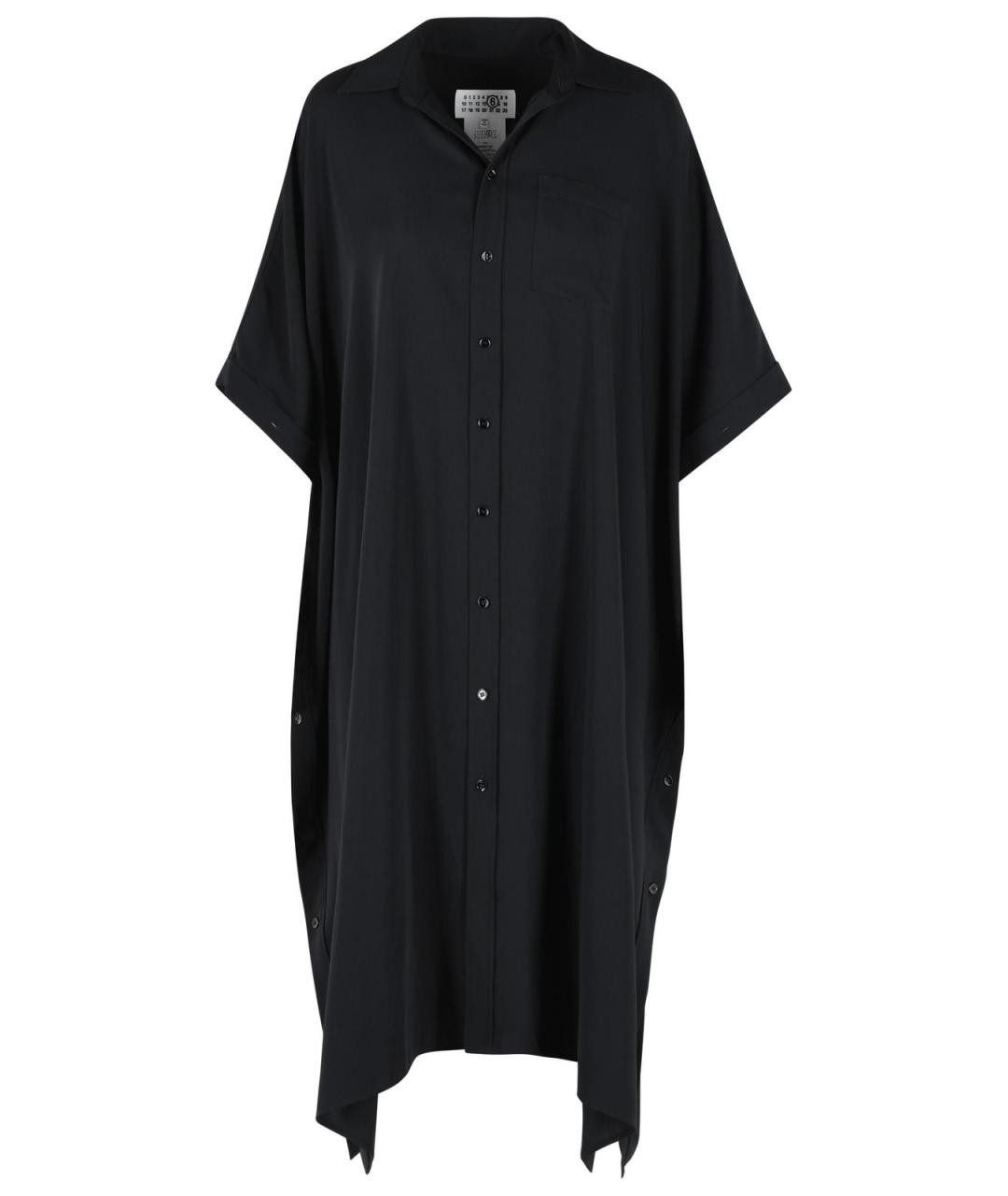 MM6 MAISON MARGIELA Черное полиэстеровое повседневное платье, фото 1