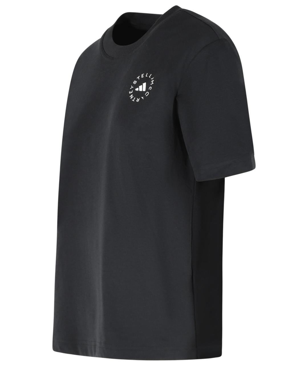 ADIDAS BY STELLA MCCARTNEY Черная хлопковая футболка, фото 2