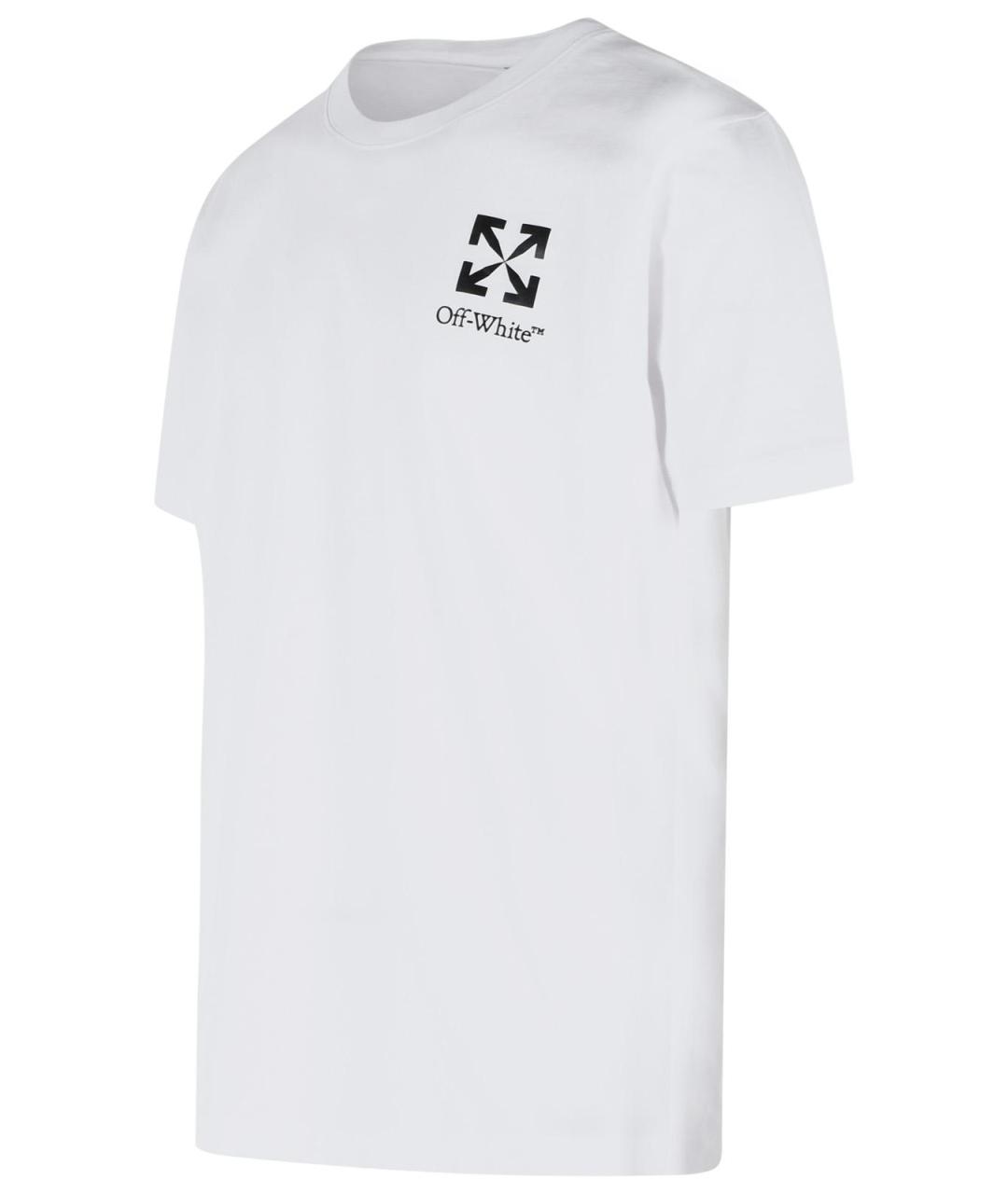 OFF-WHITE Белая хлопковая футболка, фото 2