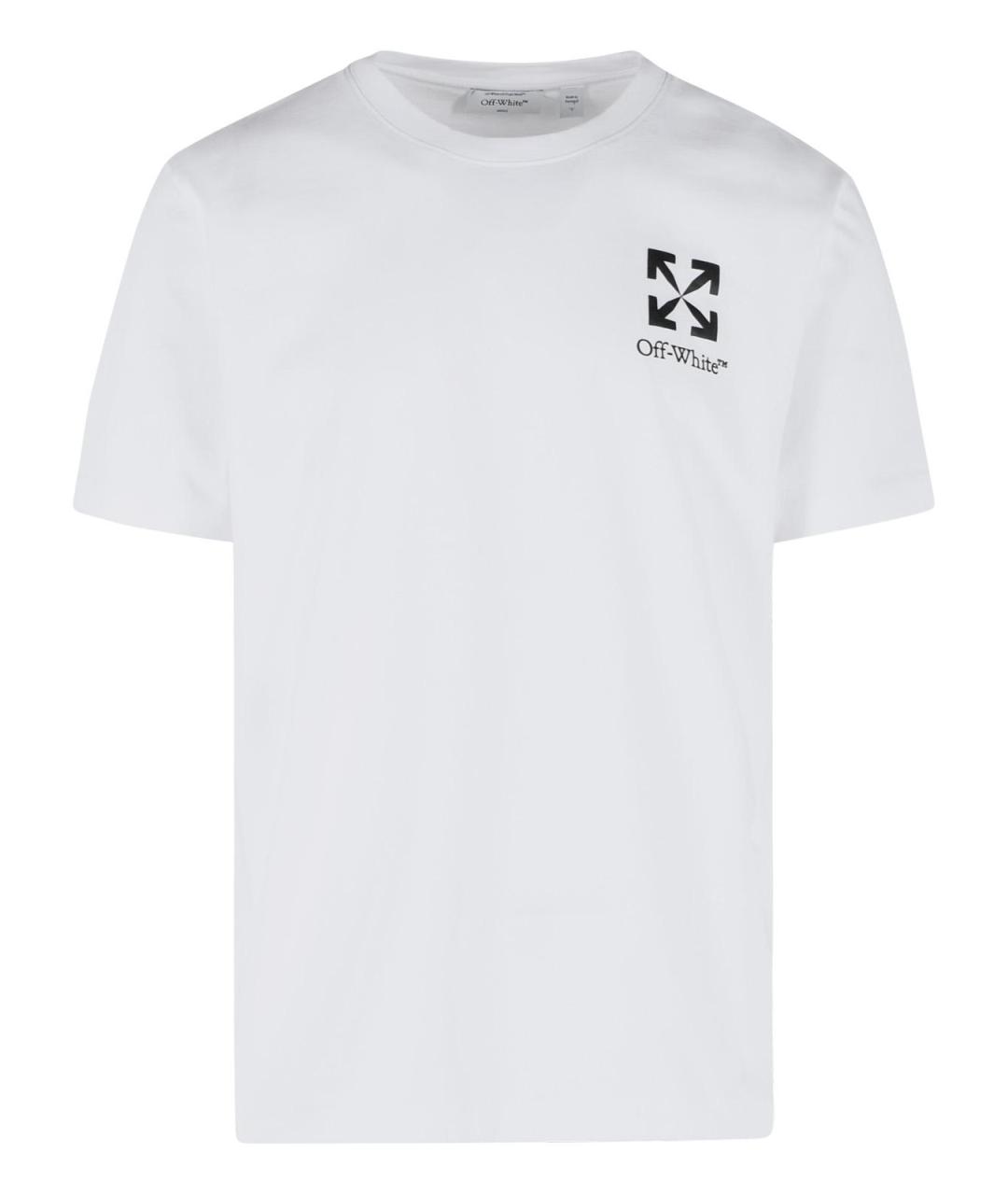 OFF-WHITE Белая хлопковая футболка, фото 1