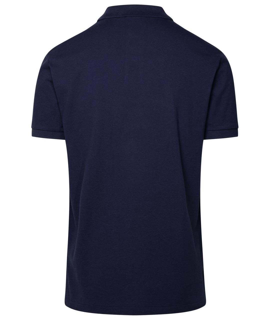 POLO RALPH LAUREN Темно-синее хлопковое поло с коротким рукавом, фото 3