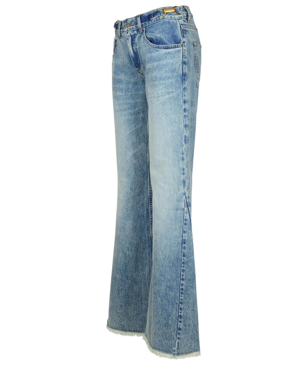 STELLA MCCARTNEY Голубые хлопковые джинсы клеш, фото 2