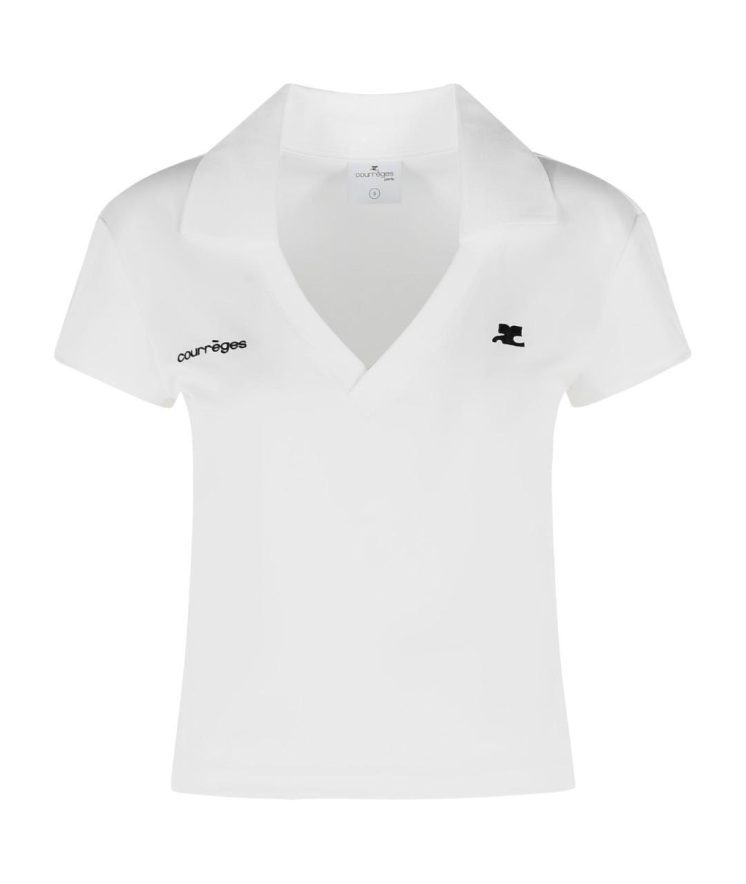 COURREGES Белая полиэстеровая футболка, фото 1