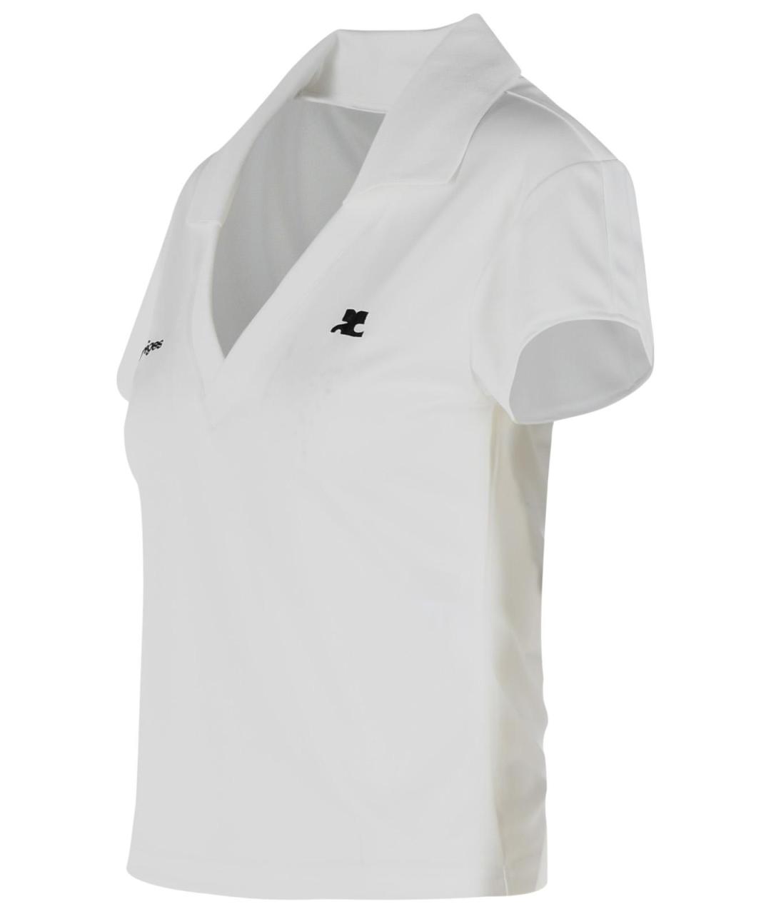 COURREGES Белая полиэстеровая футболка, фото 2