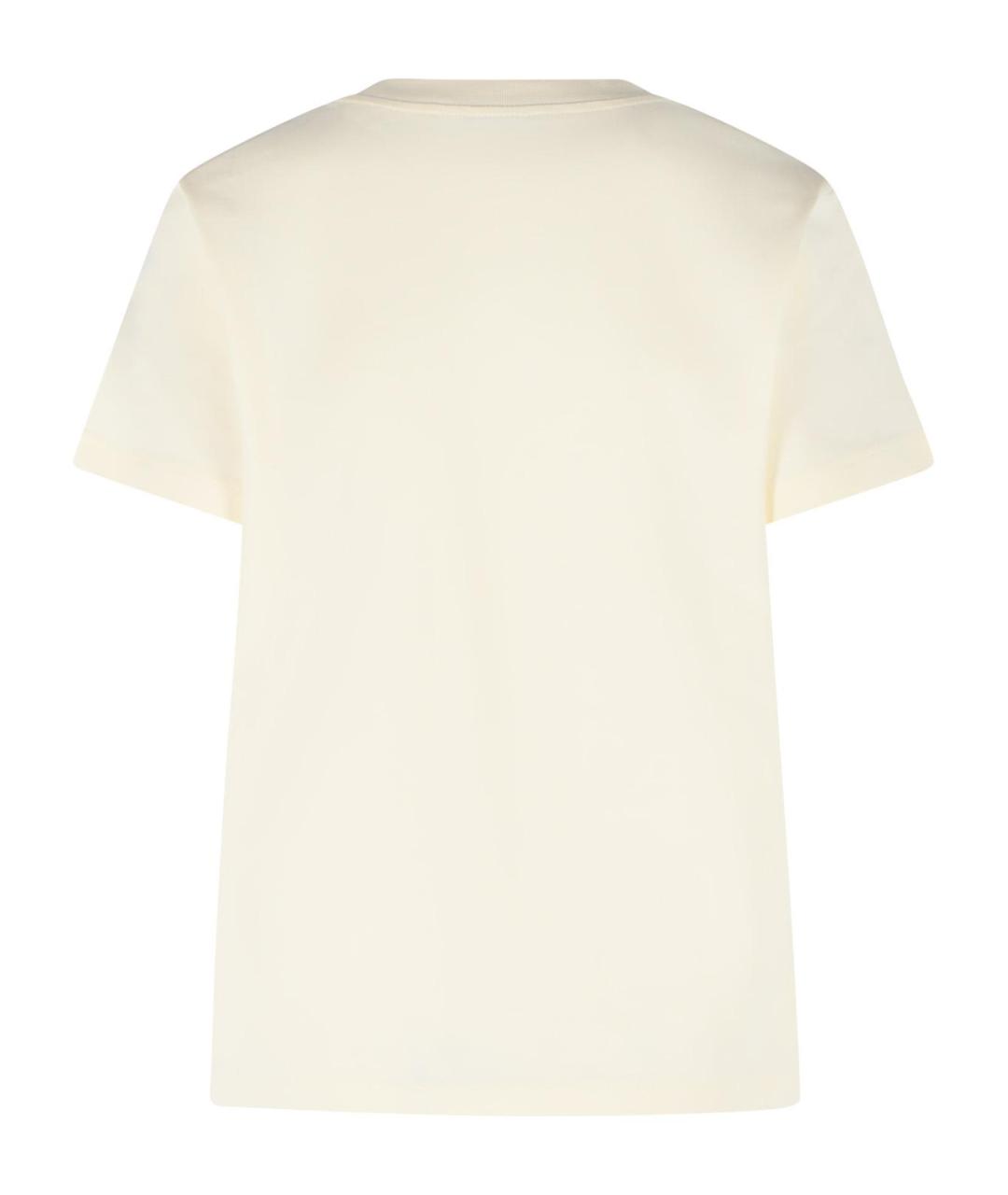 MONCLER Бежевая хлопковая футболка, фото 3