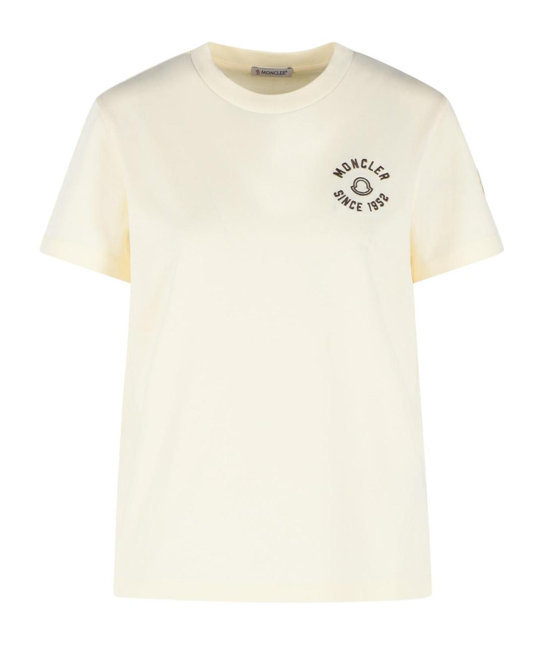 MONCLER Бежевая хлопковая футболка, фото 1