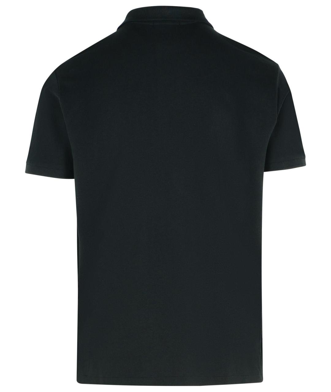 POLO RALPH LAUREN Черное хлопковое поло с коротким рукавом, фото 3