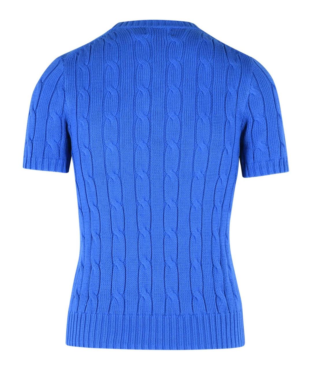 POLO RALPH LAUREN Синяя хлопковая футболка, фото 3