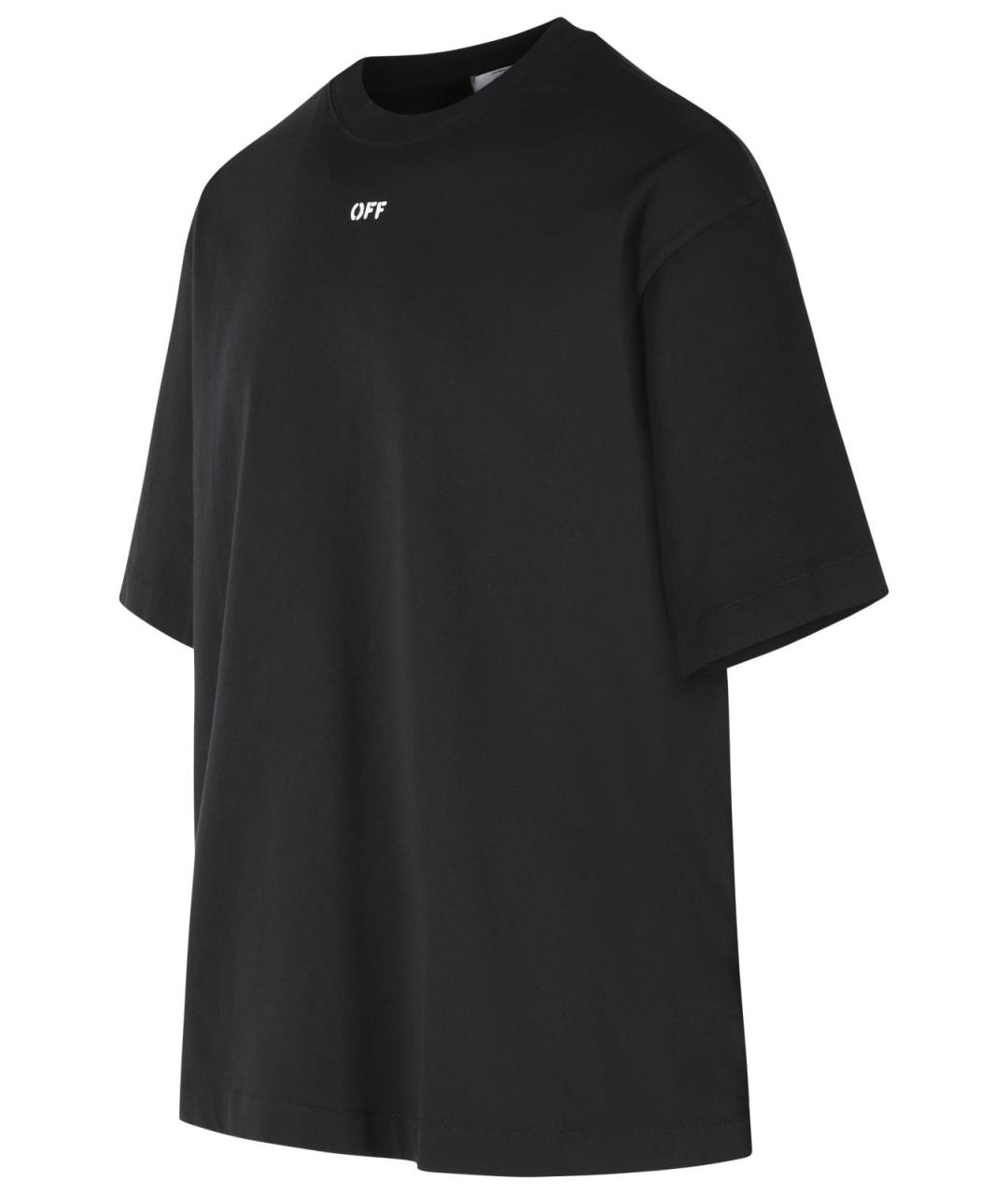 OFF-WHITE Черная хлопковая футболка, фото 2